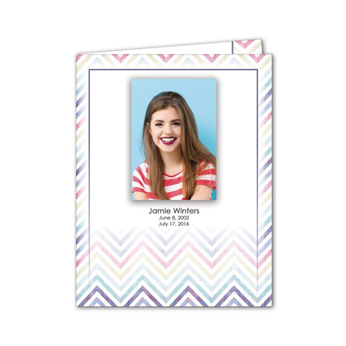Lifetime Expressions Funeral Stationery Memorial Chevron Teen Girl Service Record Folder LE452-SR Lifetime Expressions Funeral Stationery Memorial Chevron Teen Girl Service Record Folder LE452-SR