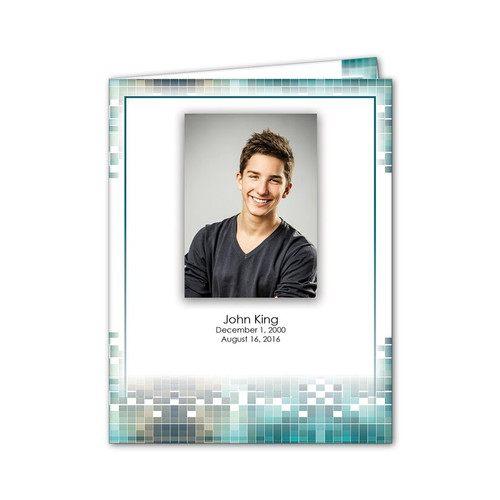 Lifetime Expressions Pixels Teen Boy Funeral Stationery Memorial Service Record Folder LE453-SR Lifetime Expressions Pixels Teen Boy Funeral Stationery Memorial Service Record Folder LE453-SR