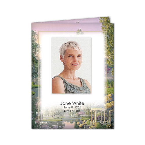 Lifetime Expressions Secret Garden Gazebo Funeral Stationery Memorial Service Record Folder LE470-SR Lifetime Expressions Secret Garden Gazebo Funeral Stationery Memorial Service Record Folder LE470-SR