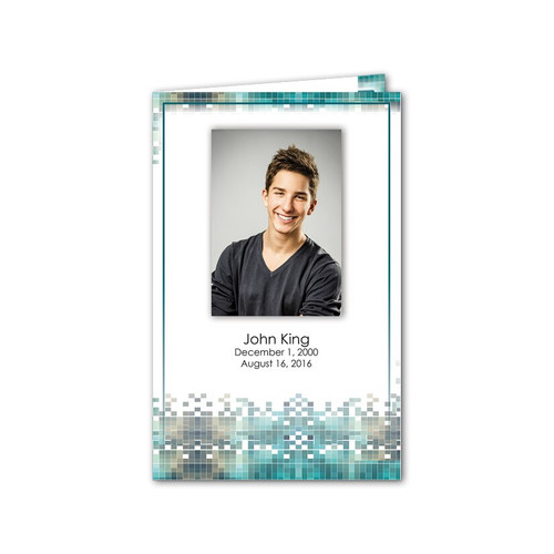 Lifetime Expressions Pixels Teen Boy Funeral Stationery Memorial Church Bulletin LE453-CB Lifetime Expressions Pixels Teen Boy Funeral Stationery Memorial Church Bulletin LE453-CB