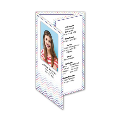 Lifetime Expressions Chevron Teen Girl Funeral Stationery Memorial Service Record Trifold Folder LE452-TF Lifetime Expressions Chevron Teen Girl Funeral Stationery Memorial Service Record Trifold Folder LE452-TF