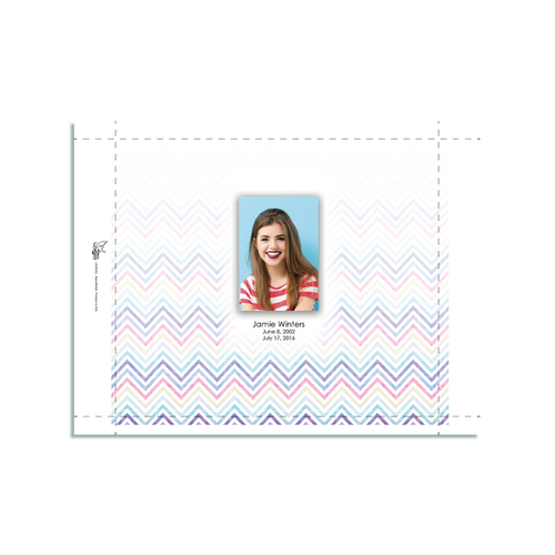 Lifetime Expressions Chevron Teen Girl Funeral Stationery Memorial Large Round Candle Card Kit KIT-LE452-CL - example Lifetime Expressions Chevron Teen Girl Funeral Stationery Memorial Large Round Candle Card Kit KIT-LE452-CL - example