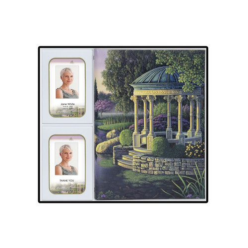 Lifetime Expressions Secret Garden Gazebo Memorial Box Set includes Guest Register Book with Funeral Stationery Interior with Acknowledgements and Service Records BOX-LE470 Lifetime Expressions Secret Garden Gazebo Memorial Box Set includes Guest Register Book with Funeral Stationery Interior with Acknowledgements and Service Records BOX-LE470