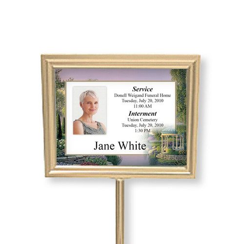 Lifetime Expressions Secret Garden Gazebo Funeral Stationery Memorial Directory Sign Kit with Metal Sign KIT-LE470-DS Lifetime Expressions Secret Garden Gazebo Funeral Stationery Memorial Directory Sign Kit with Metal Sign KIT-LE470-DS