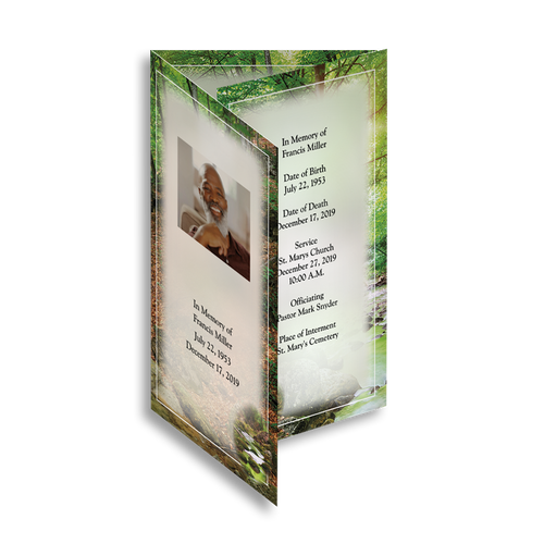 Lifetime Expressions Woodland Stream Funeral Stationery Memorial Service Record Trifold Folder LE902-TF Lifetime Expressions Woodland Stream Funeral Stationery Memorial Service Record Trifold Folder LE902-TF
