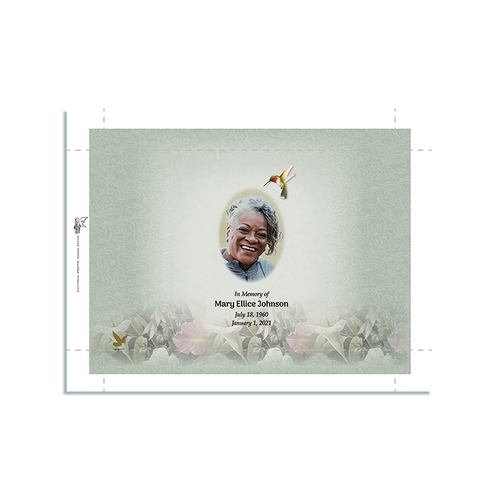 Lifetime Expressions Hummingbird Funeral Stationery Memorial Large Round Candle Card Kit KIT-LE313-CS Printed