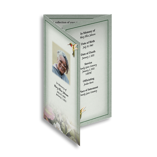 Lifetime Expressions Hummingbird Funeral Stationery Memorial Service Record Trifold Folder LE313-TF Lifetime Expressions Hummingbird Funeral Stationery Memorial Service Record Trifold Folder LE313-TF
