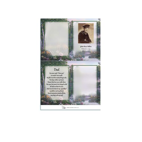 Lifetime Expressions Sweet Serenity Funeral Stationery Memorial Square Candle Card Kit - example
