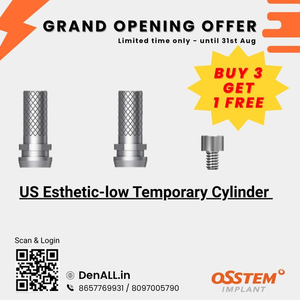 US Esthetic-low Temporary Cylinder with Screw - NON HEX Type (3+1 Offer)