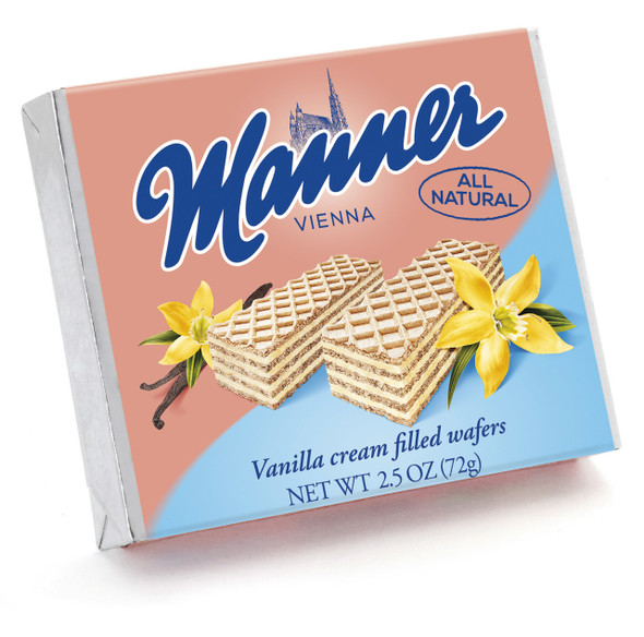 Manner Pocket Pack Vanilla Cream Filled Wafers 12/2.6oz #10137 MA1442