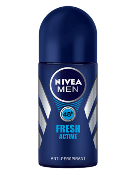 Nivea Deodorant Roll-on, Fresh Active - Men 6/50ml #12898