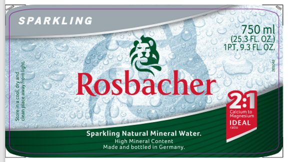 Rosbacher Mineral Water Glass Bottle 12/750ml #19001