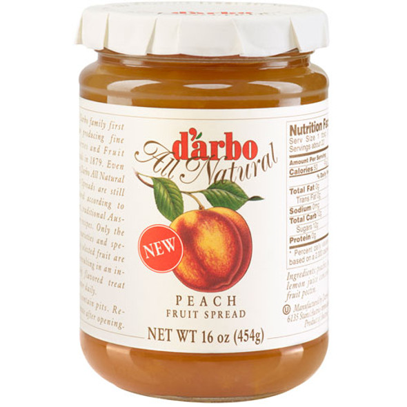 D'Arbo Preserves Peach 6/16oz  #18882