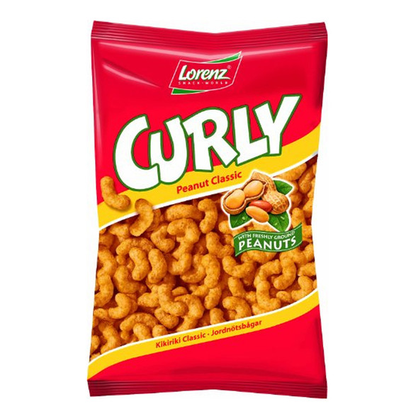Lorenz Curly Peanut Flavored Puffed Corn in Bags 12/5.3oz #12129