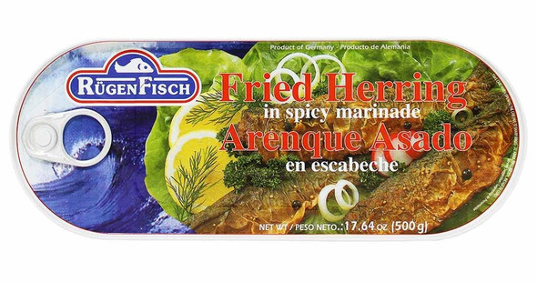 Ruegenfisch Fried Herring In Marinade Tin 12/17.6oz #12179