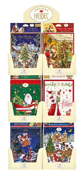 HEIDEL 44877 Christmas Advent Calendar Display - 6 @ 25 Each 150/2.7 oz  #C30991