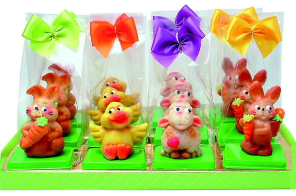 Funsch 9045 Bunny, Duck & Lamb Individually  Wrapped  Display Tray 12/1.8oz #E30295