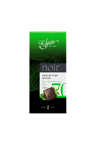 Elysia Noir 70% Peppermint Crisp Chocolate Bar in Premium Pack 10/3.5oz 205013 #20055