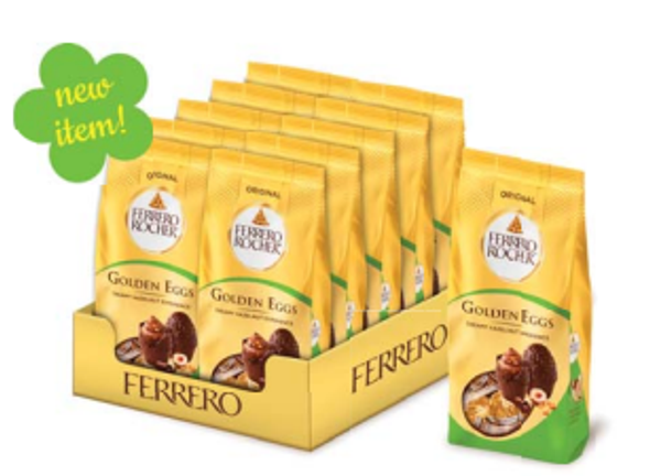Ferrero Rocher 63055 Golden Eggs Milk Chocolate 10 Piece Bag 10/3.1oz #E30496
