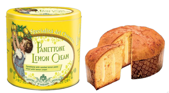 Chiostro 2591 Lemon Cream Panettone Yellow Gift Tin 6/26.5oz #E30618