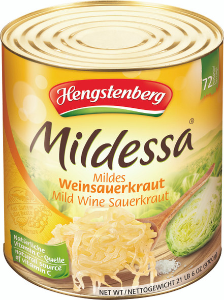 Hengstenberg Mildessa Sauerkraut Bulk Tin 2/22 lbs #13159 HENGC5015