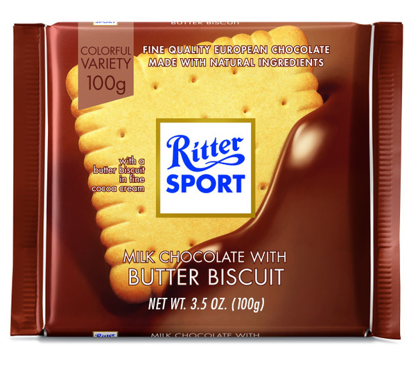 Ritter Bar Milk Chocolate With Butter Biscuit 11/3.5oz #12376