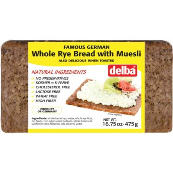 Delba Whole Rye/Muesli 12/16.75oz #12218