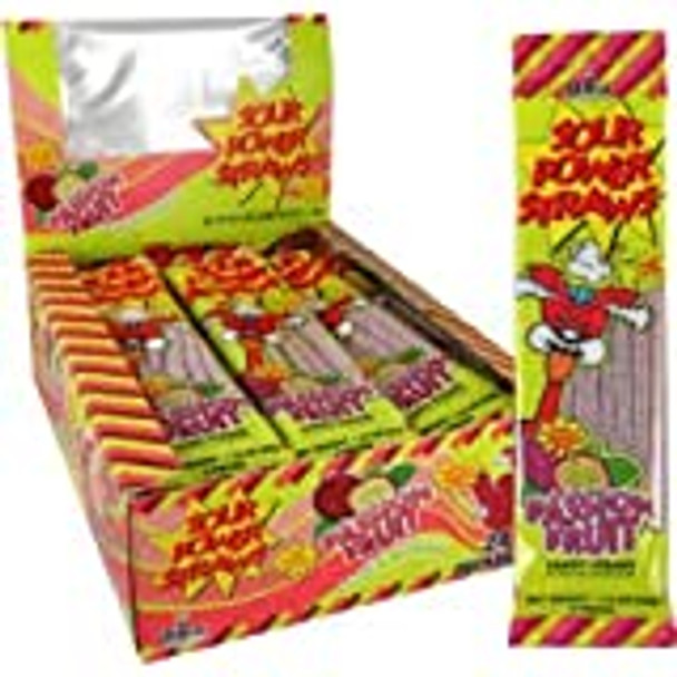 Dorval Sour Power Passionfruit Candy Straw  24ct #19957