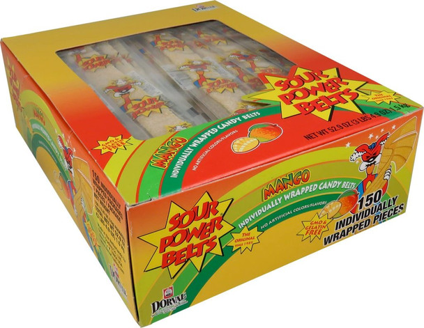 Dorval Sour Power Mango Candy Belts 150pc #19958