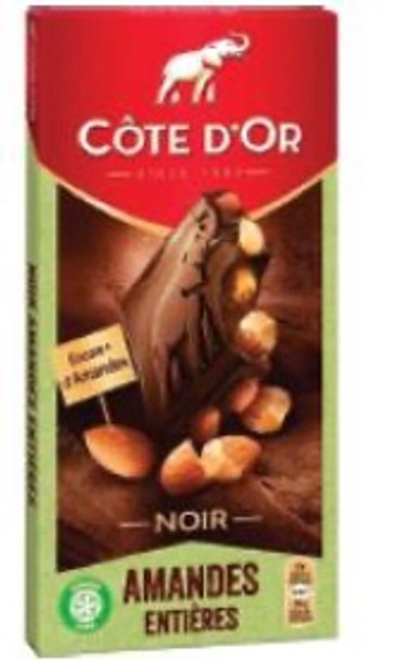 COTE D'OR CD16720 Dark Chocolate W/Whole Almonds Large Bar 16/6.35 oz #20017