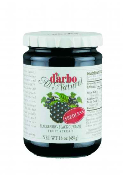 D'Arbo Preserves Blackberry Black Currant Seedless 6/16oz #12289