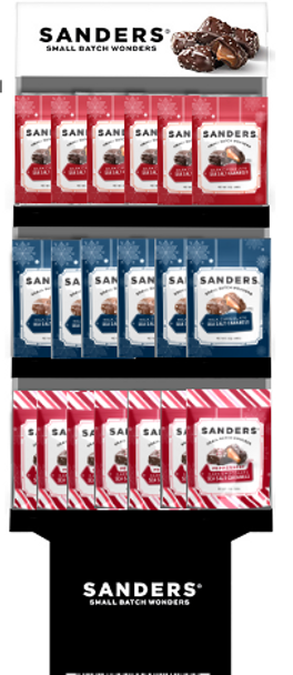 Sanders 31099 Holiday Caramel Shipper -12 Dark Sea Salt, 12 MIlk Sea Salt & 12 Peppermint Sea Salt 36/7oz #C30927