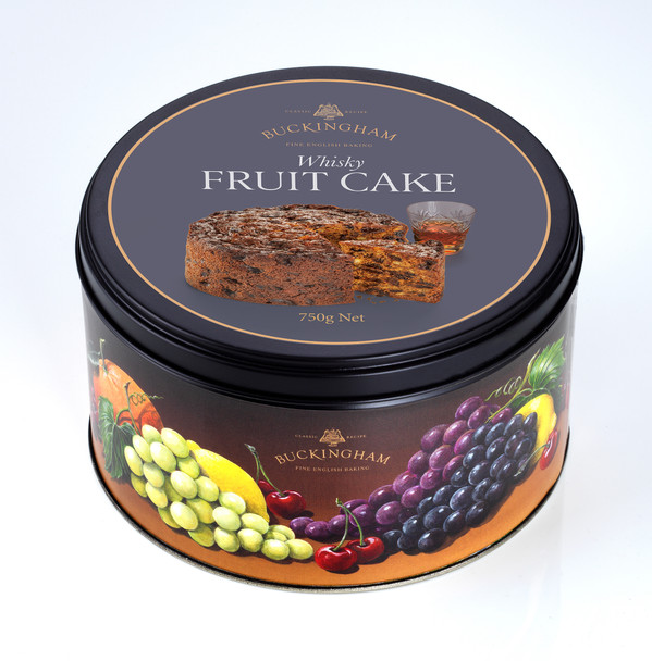 BUCKINGHAM CAKES F-01 Whisky Fruit Cake Flavored with Scotch Whiskey - Luxury Gift Tins *new* 6/26.5 oz #C31076