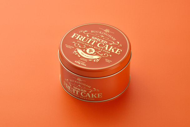 BUCKINGHAM CAKES M-02 Spiced Fruit Cake Made with Orange and Apricot Vintage Gift Tins - no alcohol 	*new* 6/15 oz  #C31080