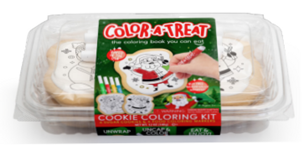 CORSO 18572 Merry Christmas Color A Treat Clamshell - 3 Each Cookies Santa & Snowman & 4 Markers *new* 12/12 ozC31090