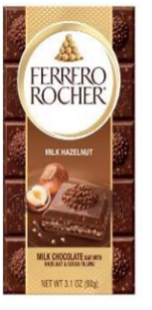 FERRERO 12526 Ferrero Rocher Bars - Milk Hazelnut *new* 16/3.1 oz #C31093