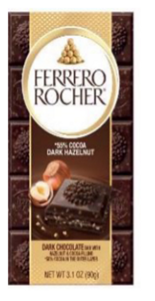 FERRERO 12527 Ferrero Rocher Bars - Dark Hazelnut *new* 16/3.1 oz  #C31094