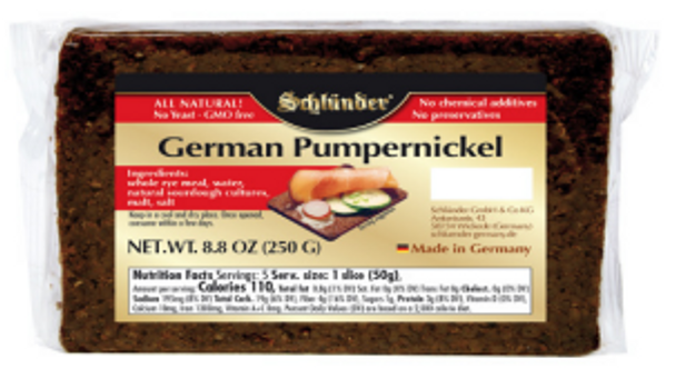 SCHLUENDER  460 Schluender Delicate Pumpernickel Bread - Single pack - 6 slices 24/8.8oz # 20232