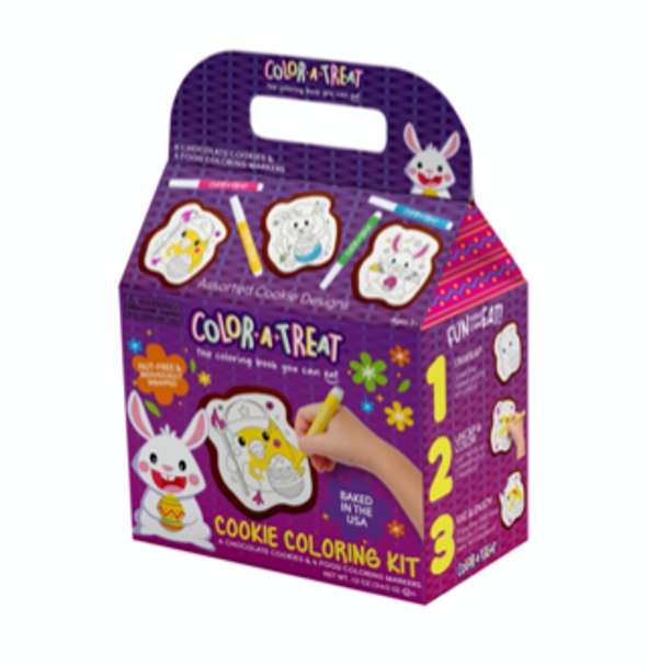 Corso 18947 Hoppy Easter Color-A-Treat™ Cookie Coloring Kit - (6 Chocolate Cookies/4 Markers) 8/12 oz #E30592