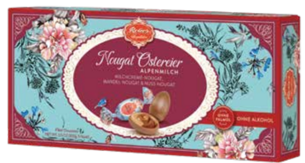 Reber 183826 Nougat Praline Selection Eggs Box 12/3.5 oz # E30581