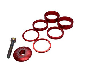 Headset Spacer and Top Cap Kit Red expanded
