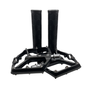 Black MTB / BMX Alloy Pedals and Grips Combo