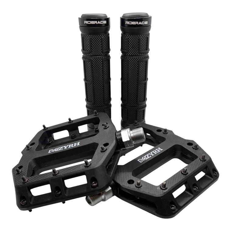 Black MZYRH 926 Bicycle Pedals Ultralight Nylon Plastic 3 Bearing Mountain Bike MTB BMX Pedals with matching grips