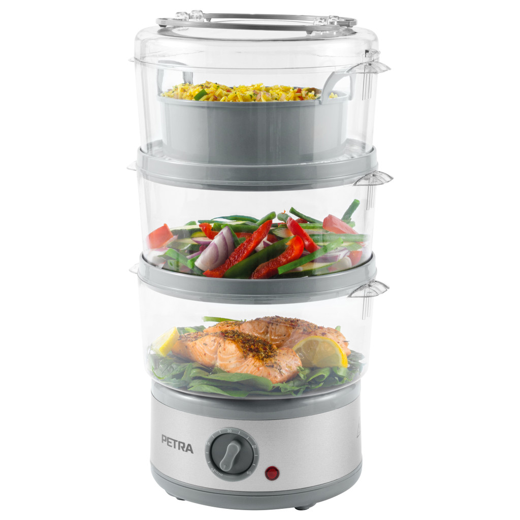 Petra 3-stufig Elektro-Dampfgarer - 7,5L, 60-Minuten-Timer, 500W