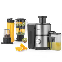 Petra Elektrik 4 in 1 gemüse/obst Entsafter, mit 1L Mixbecher und Flasche, 400W