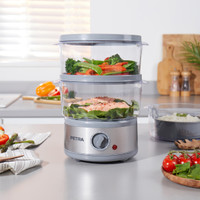 Petra 3-stufig Elektro-Dampfgarer - 7,5L, 60-Minuten-Timer, 500W