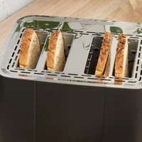 Petra 4-Toastschlitze Toaster – selbstzentrierende Toastkammern für die Brotführung, 1850W, Schwarz