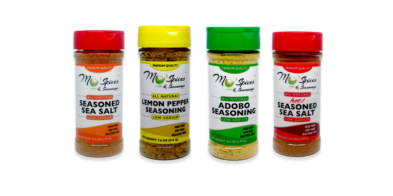 Mo'spices & Seasonings - Seasoned Sea Salt, Low Sodium, All Purpose - 8 oz Bottle