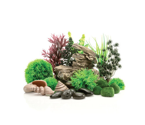 Set Decorazioni Autunno Per Acquario BiOrb 15 Litri - Kit Con Piante Finte E Accessori Per Pesci