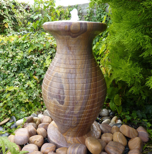 60cm Rainbow Sandstone Cascading Vase Includes Reservoir Water Feature